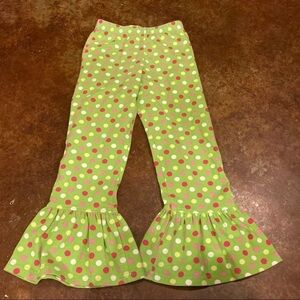 Kelly’s Kids Lime Green Polka Dot Ruffle Pants